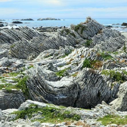  Beautifully folded rocks on South Beach.