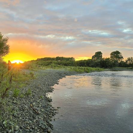  Sunset on the river.