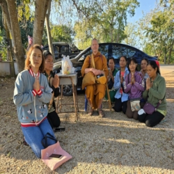 It was Thai national children's day, and this small group made food offerings.