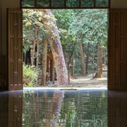  A lovely reflection on the floor of the Wat Nanachat sala.